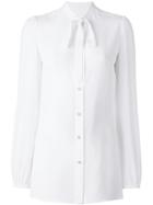 Dolce & Gabbana Bow Tie Shirt, Women's, Size: 44, White, Silk