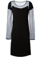 Maison Margiela Mesh Sleeves Dress, Women's, Size: 42, Black, Viscose/polyamide