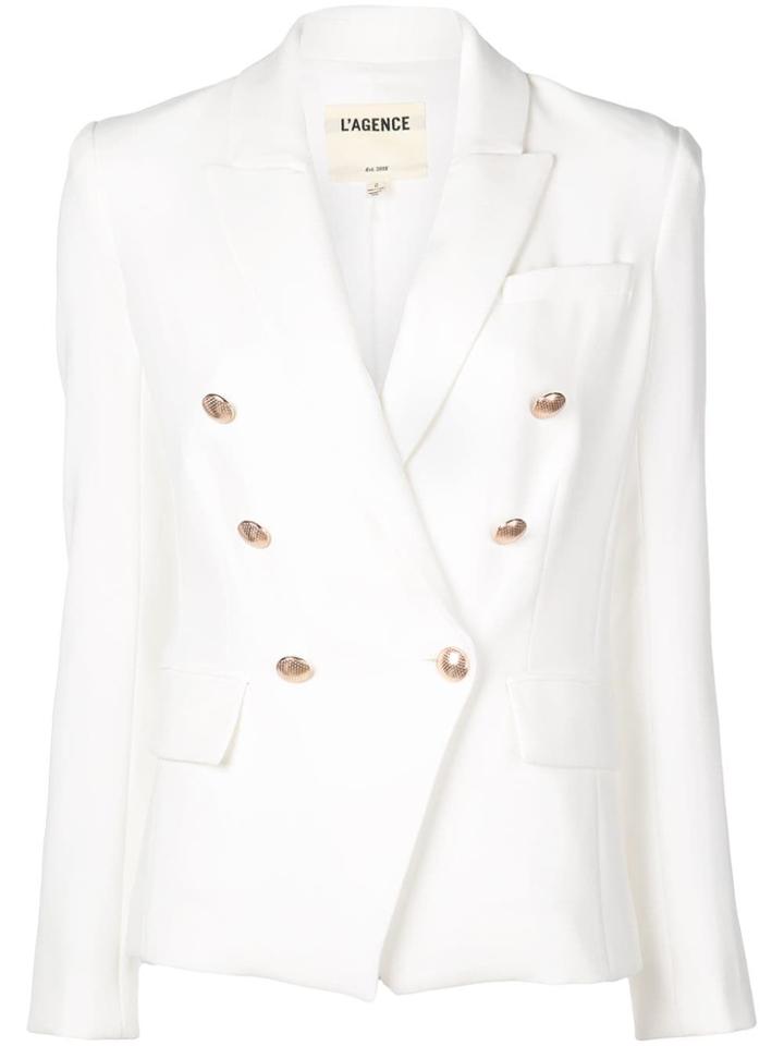 L'agence Classic Double-breasted Blazer - White