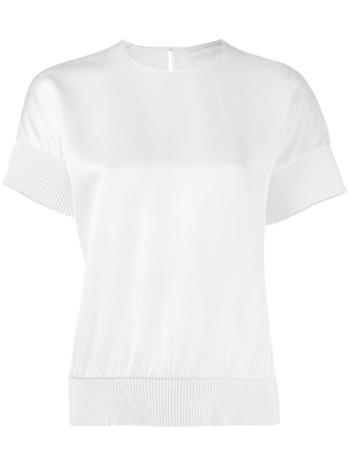 Victoria Beckham Ribbed Hem T-shirt - White