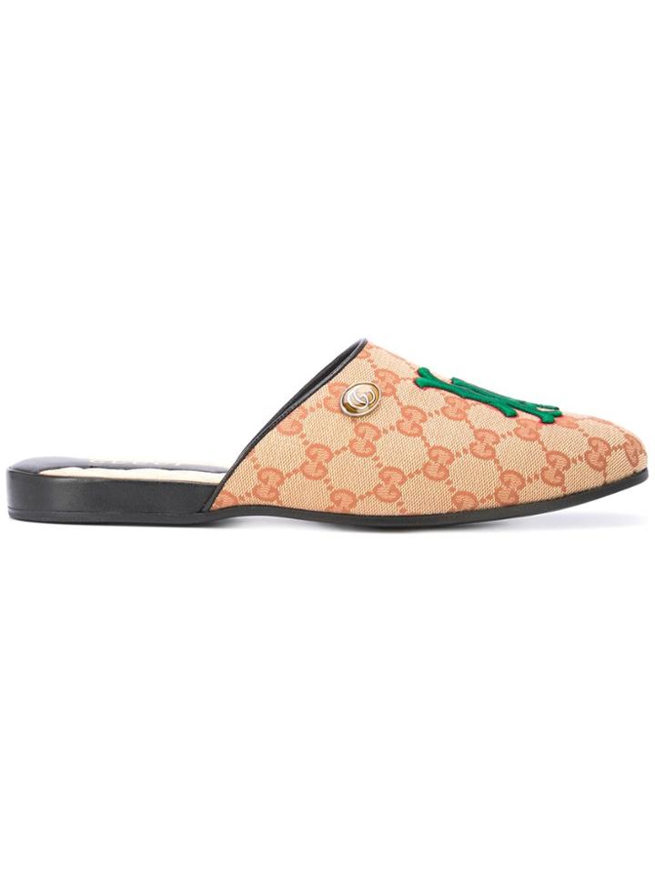 Gucci Original Gg Slipper With La Angels&trade; Patch - Brown