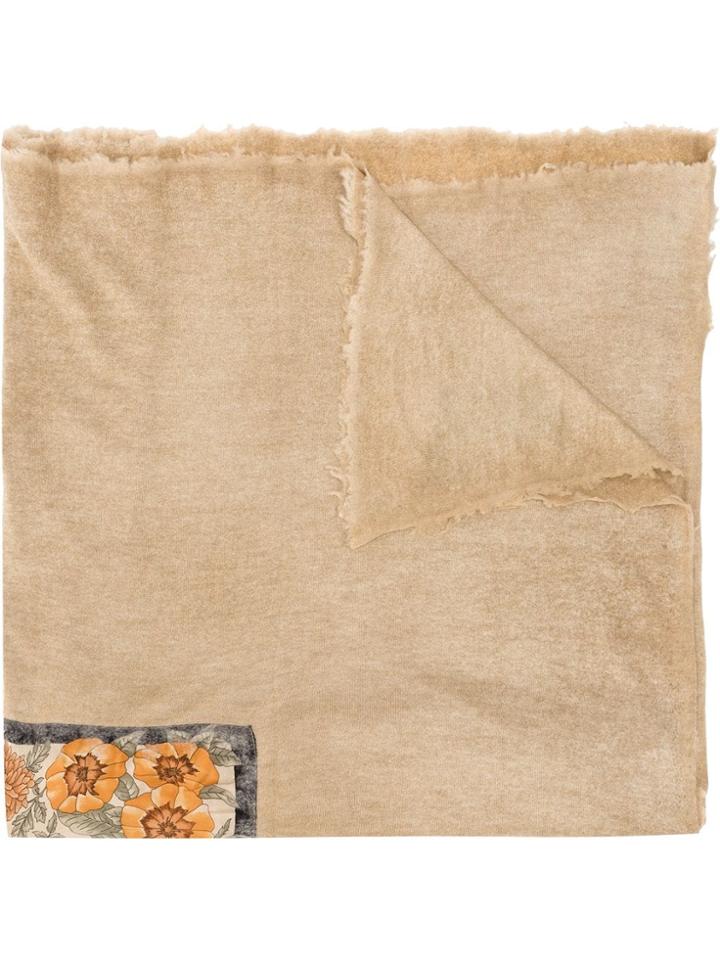 Avant Toi Print Detail Scarf - Neutrals