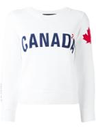 Dsquared2 Canada Cropped Sweatshirt, Women's, Size: Xs, White, Cotton