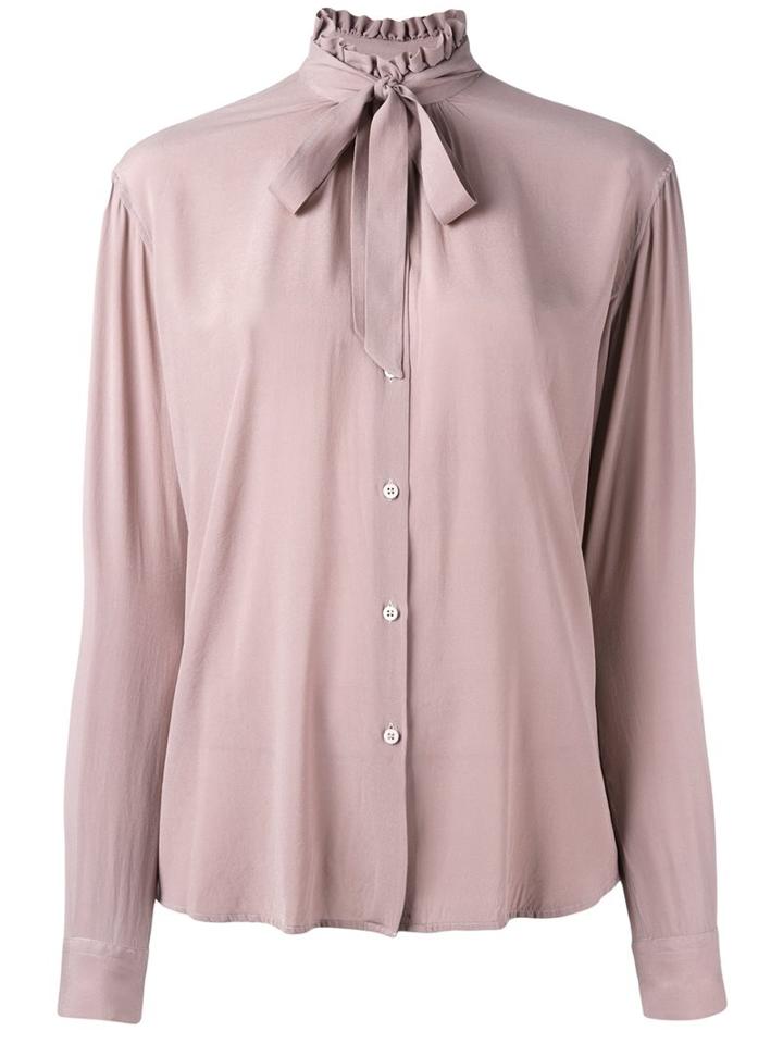 Xacus Pussy Bow Shirt, Women's, Size: 46, Pink/purple, Silk/spandex/elastane