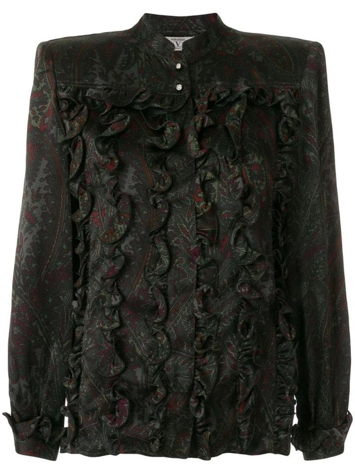 Valentino Pre-owned Ruffle Trim Shirt - Green