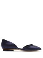 Sarah Chofakian Satin Leather Ballerina Shoes - Blue