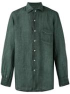 Massimo Alba - Long Sleeve Pocket Shirt - Men - Ramie - Xl, Green, Ramie