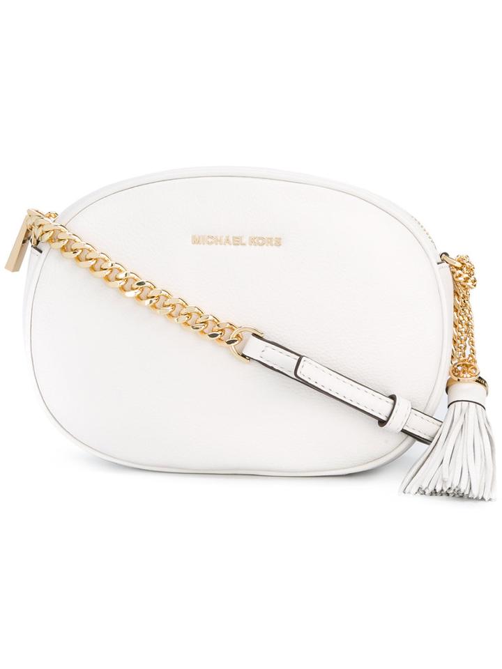Michael Michael Kors Rounded Crossbody Bag, Women's, White, Leather