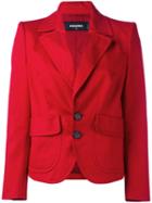 Dsquared2 Cropped Peaked Lapel Blazer, Women's, Size: 42, Red, Cotton/spandex/elastane/polyester/viscose