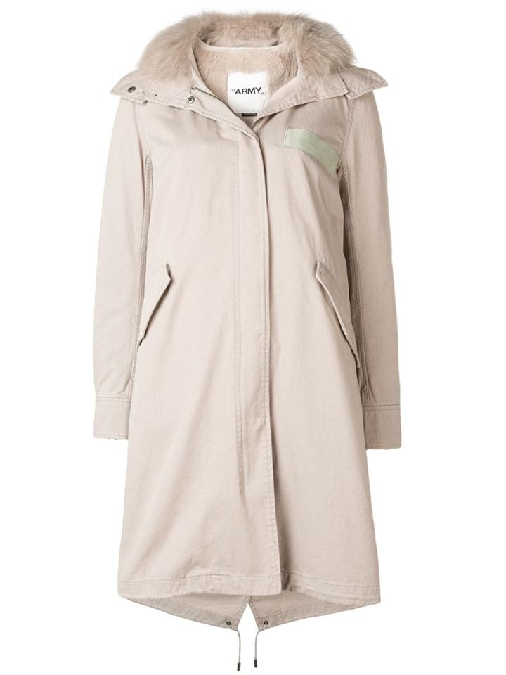 Yves Salomon Army Long Hooded Parka - Grey