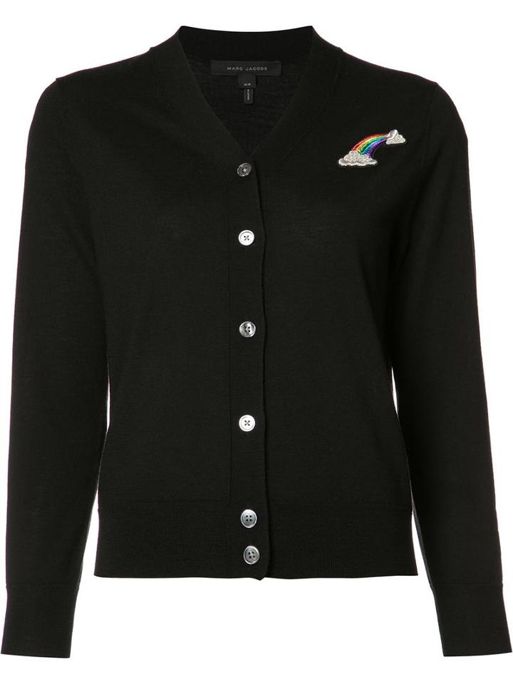 Rainbow Patch Cardigan, Women's, Size: Large, Black, Wool, Marc Jacobs
