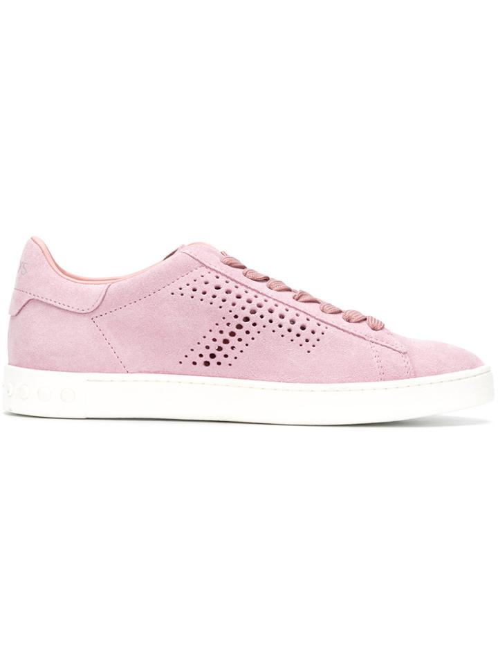 Tod's Cut-out Detail Sneakers - Pink & Purple