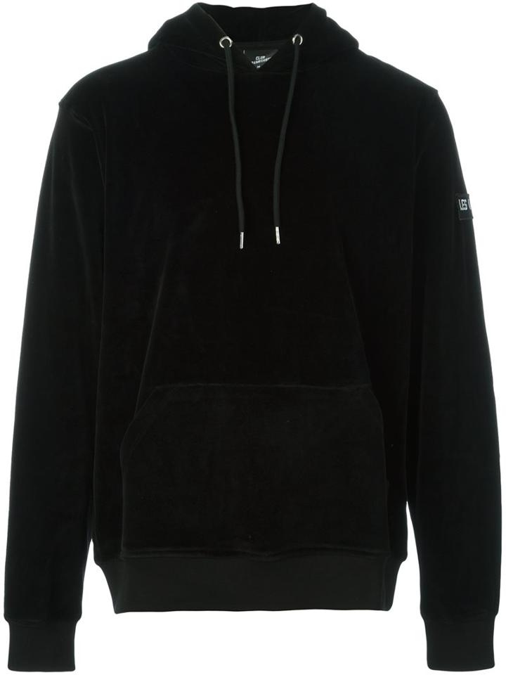 Les (art)ists Patched Arm Drawstrings Hoodie, Men's, Size: Large, Black, Cotton/polyester