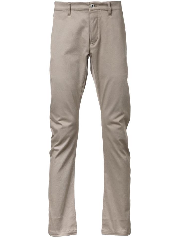 Kazuyuki Kumagai Straight Trousers, Men's, Size: 2, Brown, Cotton/polyurethane