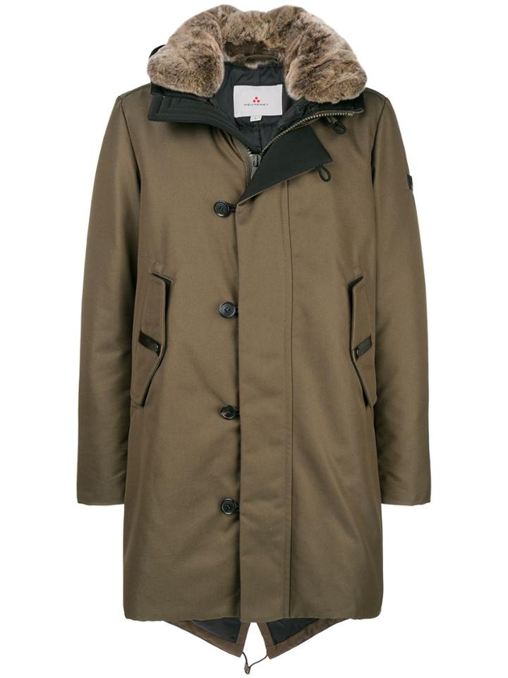 Peuterey Fur Hood Parka Coat - Green