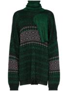 Raf Simons Hole Detail Roll Neck Jumper - Green
