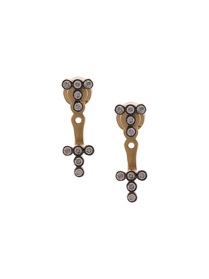Yannis Sergakis Charnières Three Cluster Stud Earrings - Gold