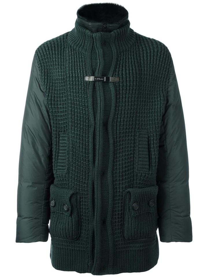 Baldinini Zip Up Padded Coat - Green