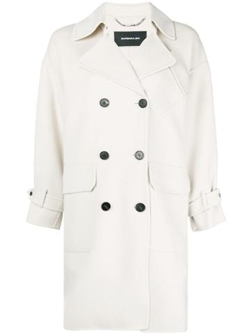 Barbara Bui Belted Double Breasted Coat - Nude & Neutrals