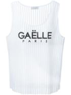 Gaelle Bonheur Logo Print Striped Tank Top