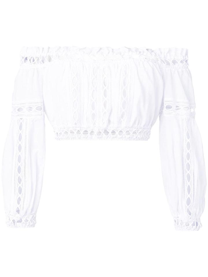 Charo Ruiz Off-shoulder Cropped Top - White