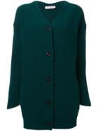 Nina Ricci Chunky Knit Cardigan, Women's, Size: Small, Green, Angora/wool