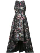 Aidan Mattox Floral Embroidered Midi Dress - Black