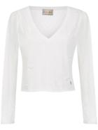 Andrea Bogosian Perforated Top - White