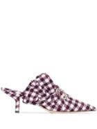 Midnight 00 Checked 55mm Crystal-embellished Mules - White