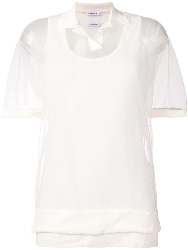 P.a.r.o.s.h. Mesh-detail Polo Top - White