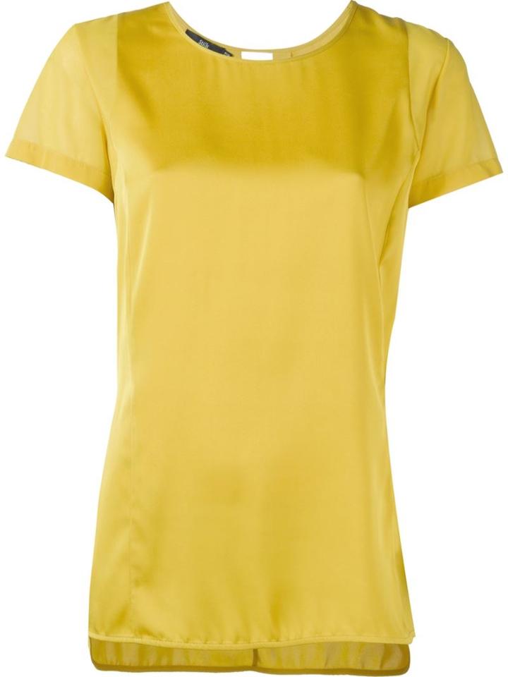 Stills Short Sleeve Blouse, Women's, Size: 42, Yellow/orange, Silk/spandex/elastane