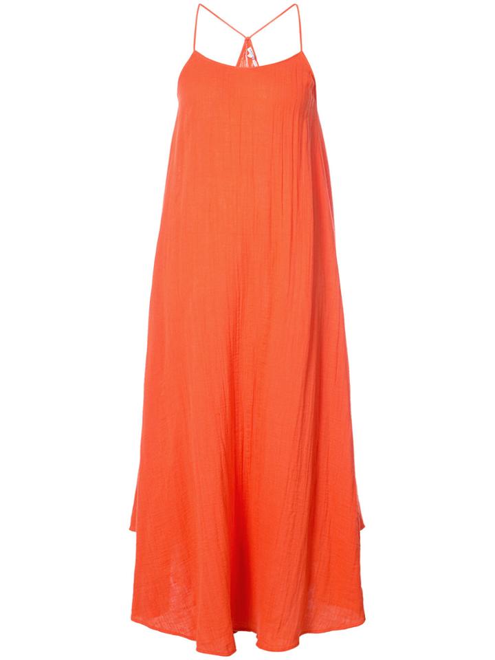 Rhode Resort Crinkled Dress - Yellow & Orange