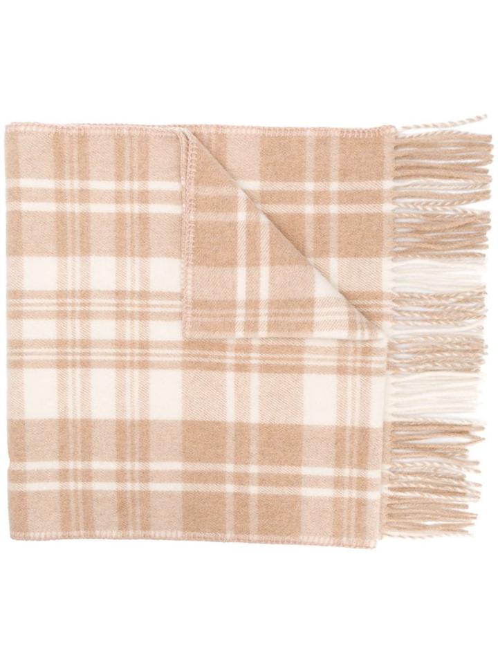 Ami Paris Checked Scarf - Neutrals