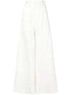 Chloé Flared Trousers, Women's, Size: 36, White, Silk/acetate/cotton/linen/flax