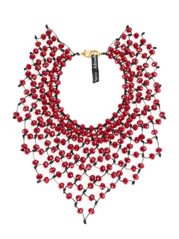 Afroditi Hera Beaded Necklace, Women's, Red