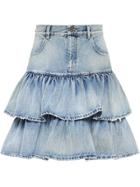 Miu Miu Iconic Ruffled Skirt - Blue