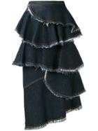 Antonio Marras Layered Denim Skirt, Women's, Size: 40, Blue, Cotton