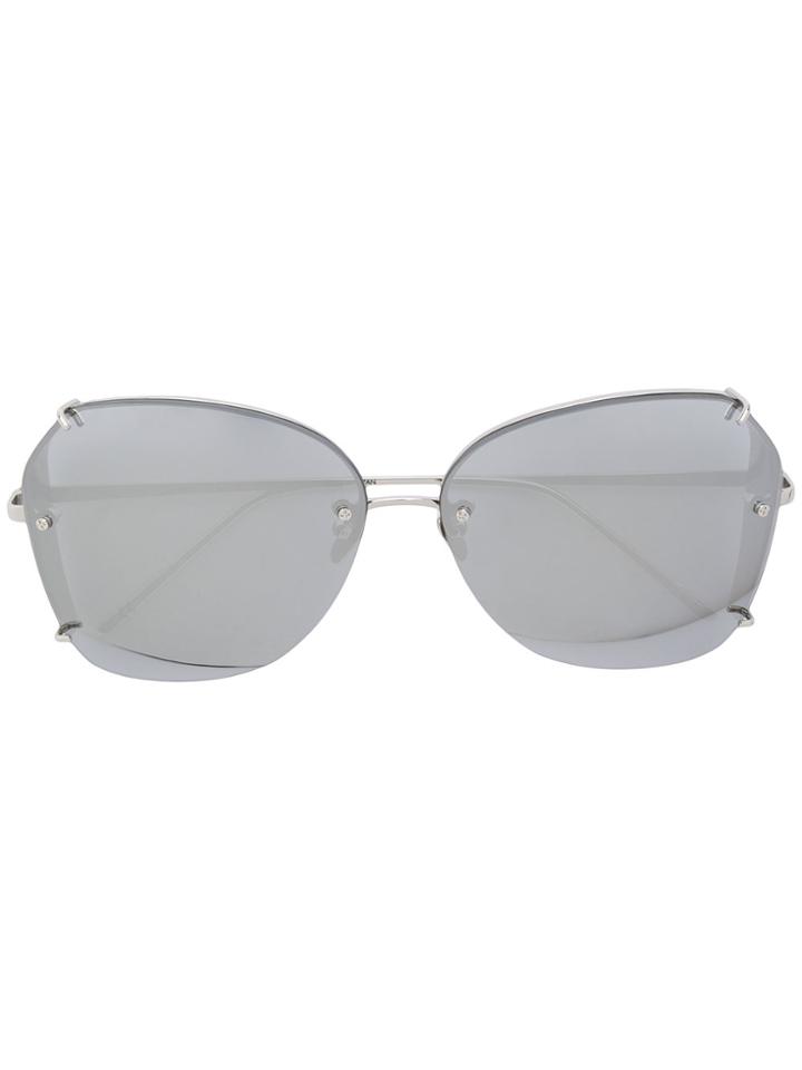 Linda Farrow Rimless Oversized Sunglasses - Metallic
