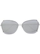 Linda Farrow Rimless Oversized Sunglasses - Metallic