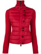 Moncler Grenoble Knitted Sleeve Lightweight Down Jacket - Red