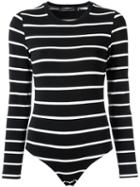 Andrea Marques Striped Body, Women's, Size: 44, Black, Spandex/elastane/viscose