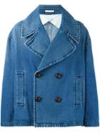 J.w.anderson Oversized Peacoat, Men's, Size: 50, Blue, Cotton
