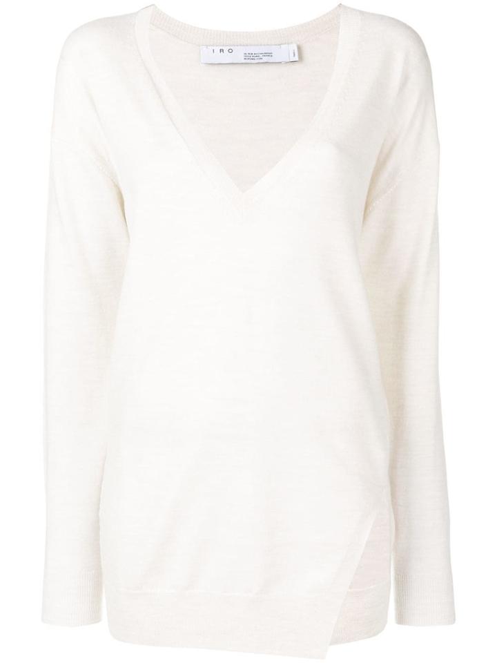 Iro Deep V-neck Oversized Top - Neutrals