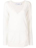 Iro Deep V-neck Oversized Top - Neutrals