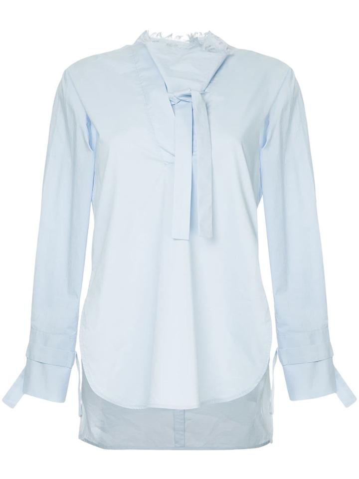 Eudon Choi Long Sleeve Side-slited Shirt - Blue