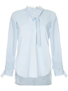 Eudon Choi Long Sleeve Side-slited Shirt - Blue