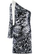 Msgm - Sequin One Shoulder Dress - Women - Polyester/spandex/elastane - 40, Grey, Polyester/spandex/elastane