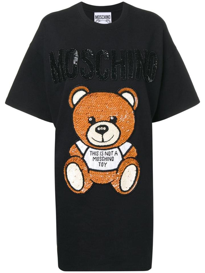 Moschino Sequin-embellished Teddy T-shirt - Black