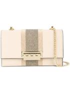 Zac Zac Posen Earthette Crystal Racing Stripe Shoulder Bag - Nude &