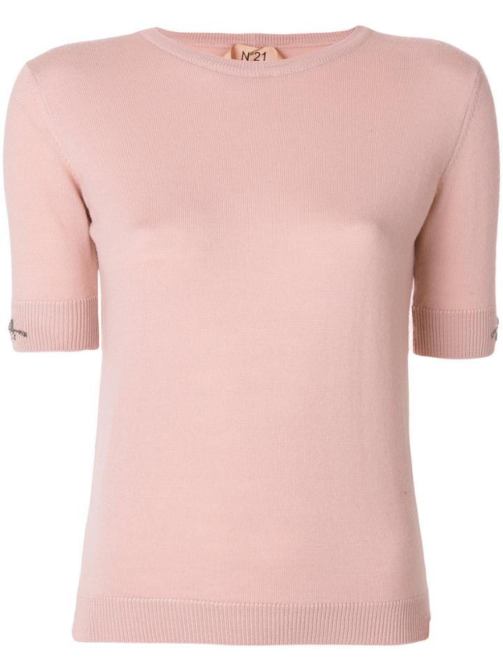 No21 Fitted Knitted Top - Pink & Purple